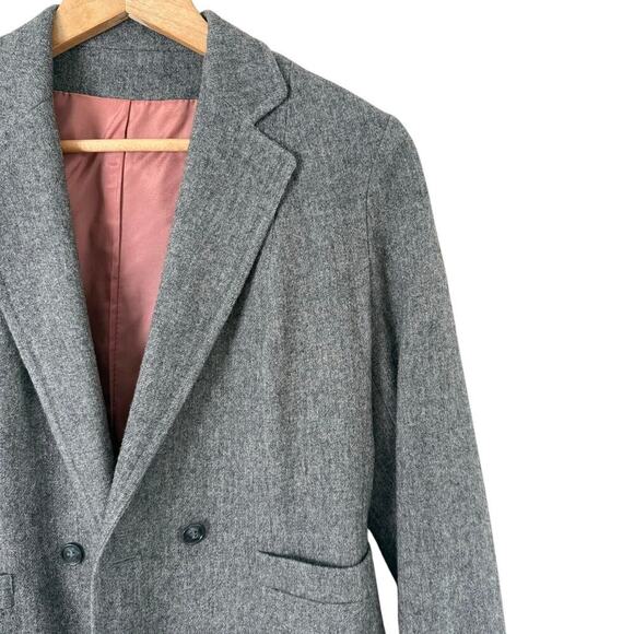 Vintage Saks Fifth Avenue Gray Wool Blazer Jacket One Button Front, Size Medium - Picture 4 of 11